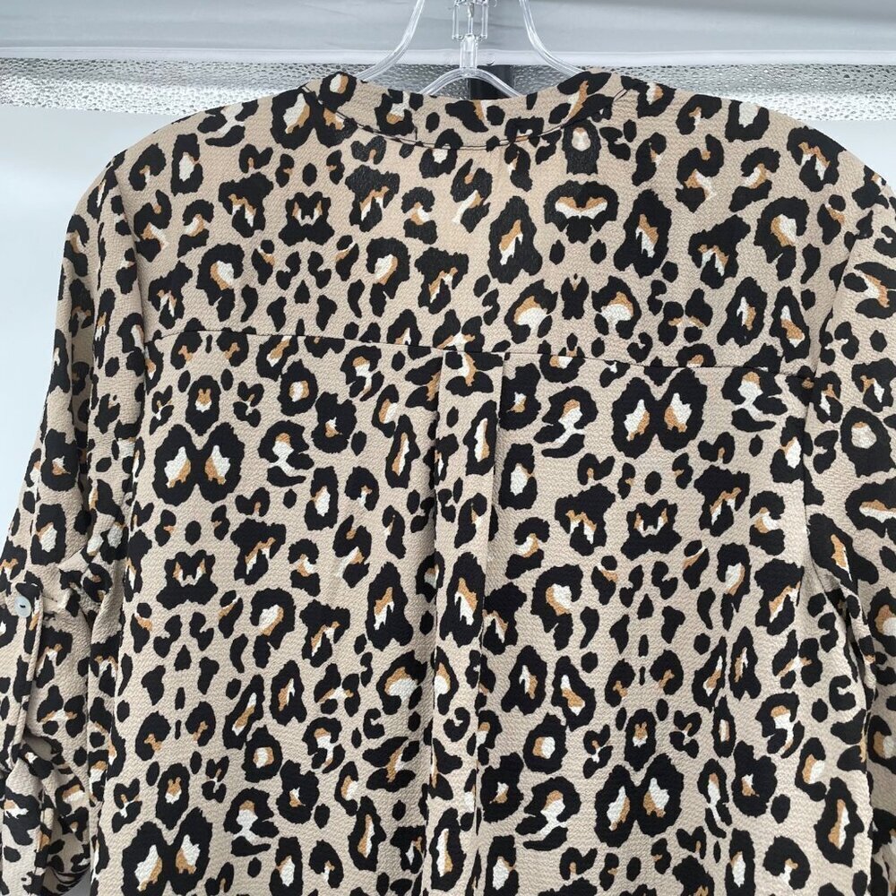 Entro Cheetah Print Shift Dress 3/4 Sleeve V-Neck Multicolor Size Small - Picture 6 of 9